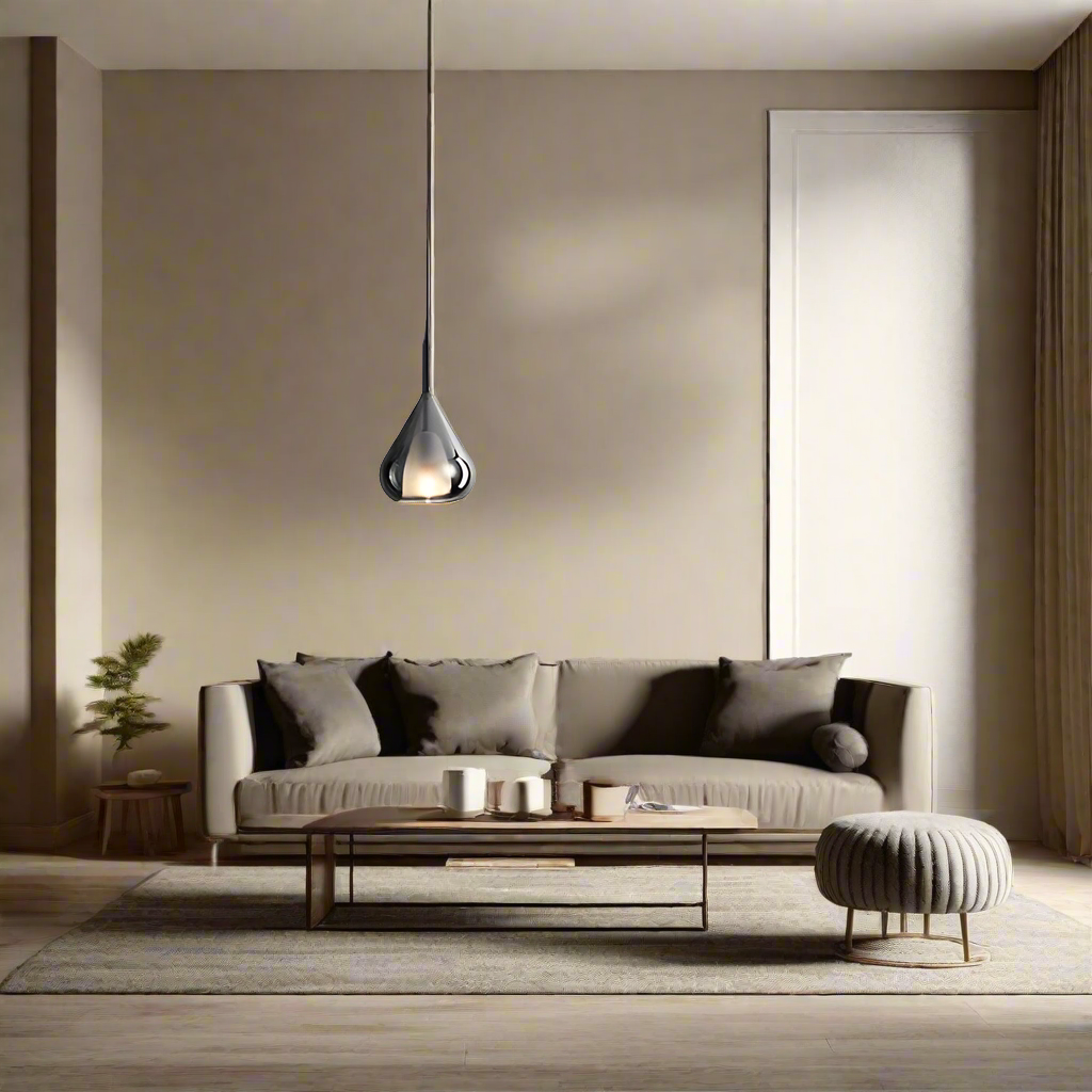 Modern glaspendel i vattendroppsdesign med LED och justerbar höjd