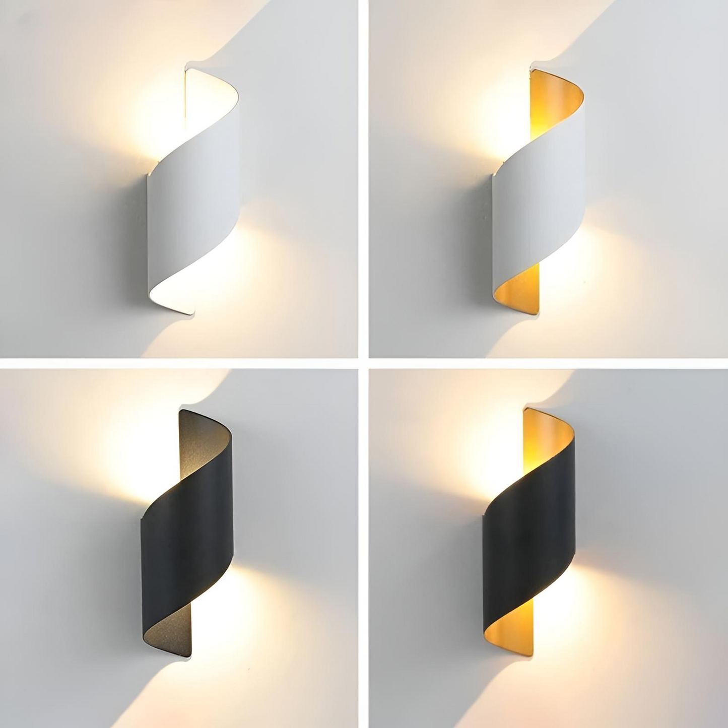 Modern spiral LED vägglampa IP65 vattentät för sovrum vardagsrum hall utomhusbruk