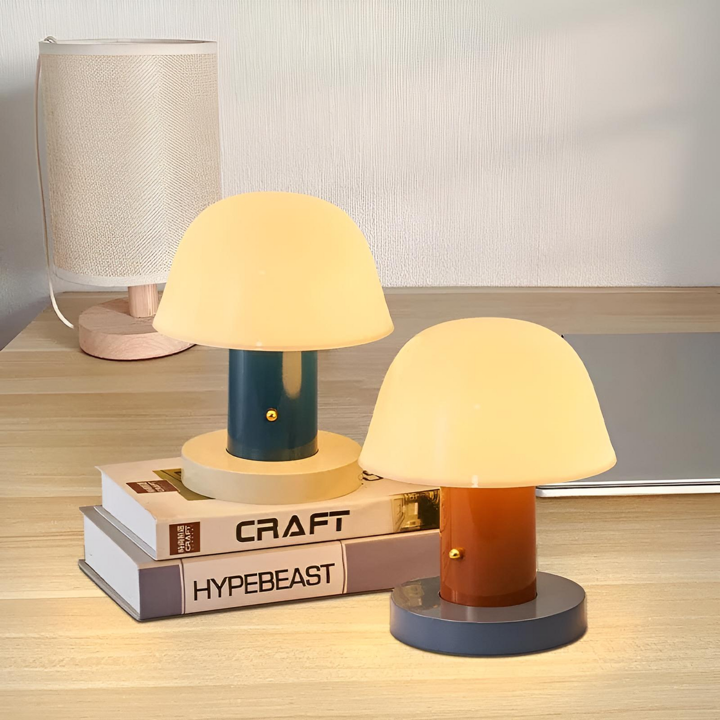 Modern svampformad bordslampa med dimbar LED för sovrum vardagsrum
