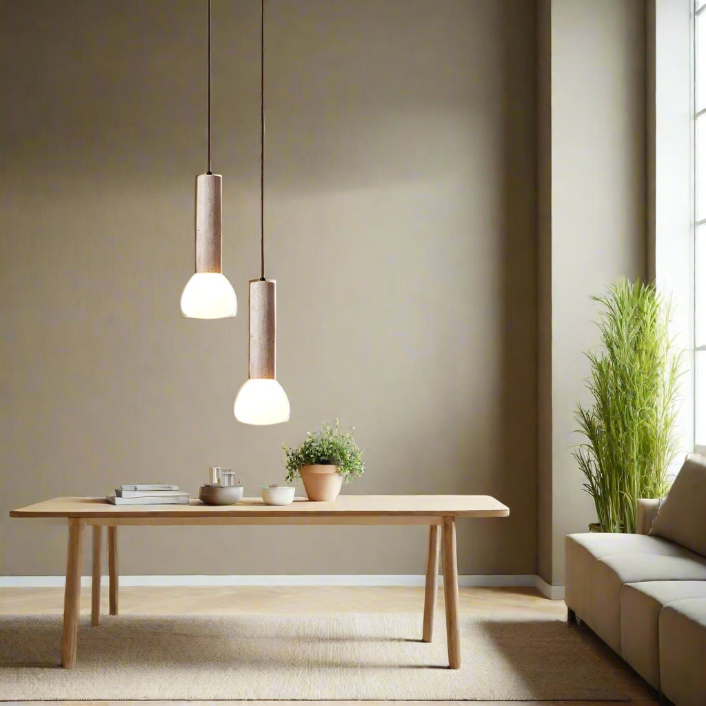 Modern LED pendellampa i sten minimalistisk design