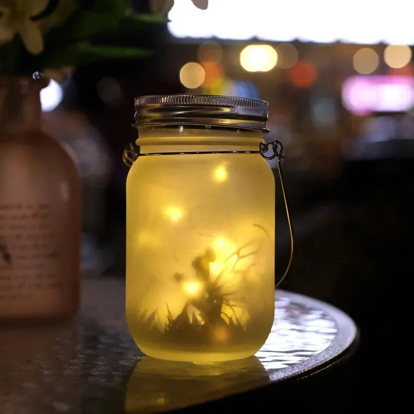 Sunglow | Solar Mason Jar-lykta – dekorativ solcellsbelysning för uteplats och gård