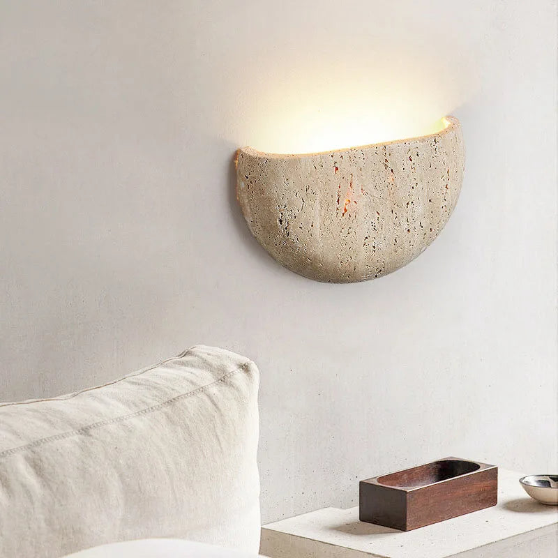 Wabi-sabi vägglampa i sten med G9 för sovrum vardagsrum hall korridor