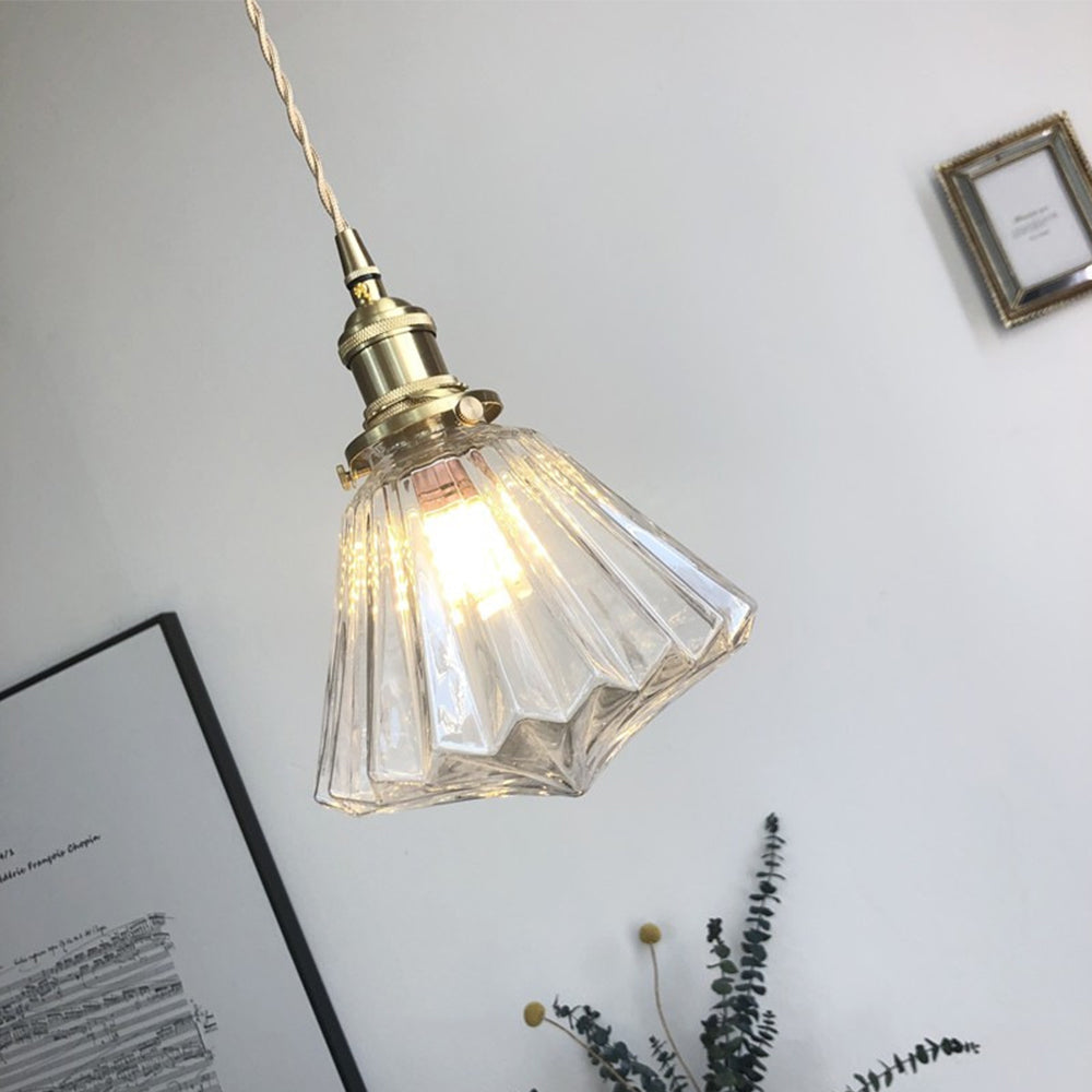 Modern diamantformad glaspendel med justerbar höjd för kök matsal vardagsrum