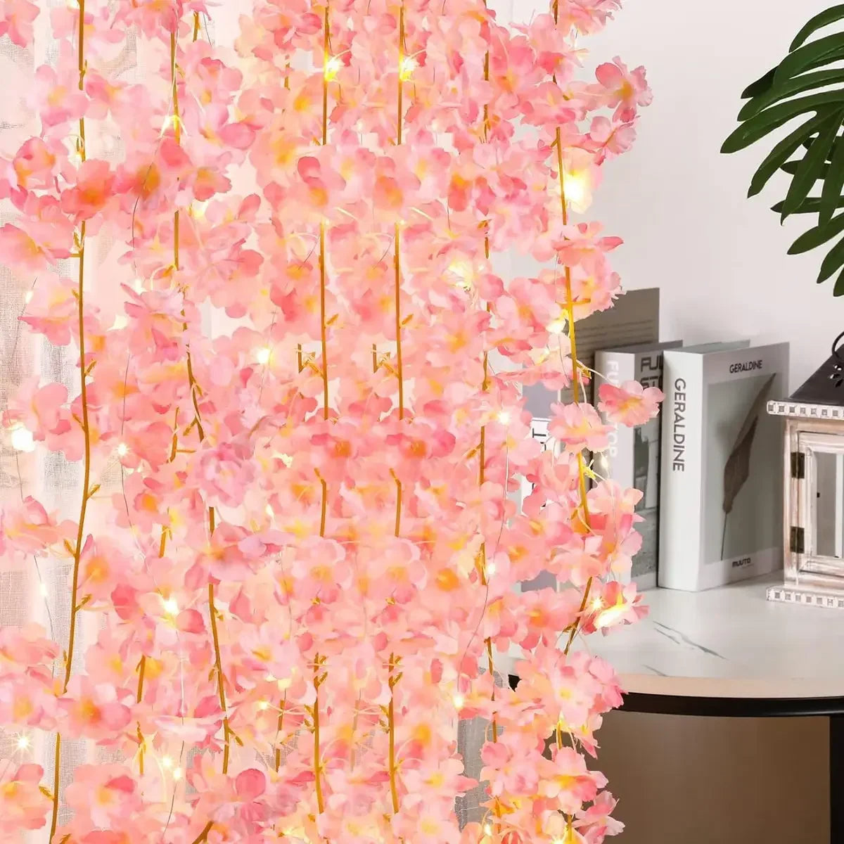 Blossomglow | 2M LED ljusslinga med 20 rosa körsbärsblommor – dekor för sovrum och fest