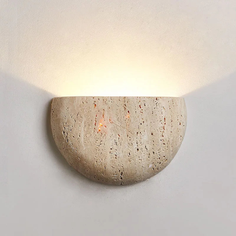 Wabi-sabi vägglampa i sten med G9 för sovrum vardagsrum hall korridor