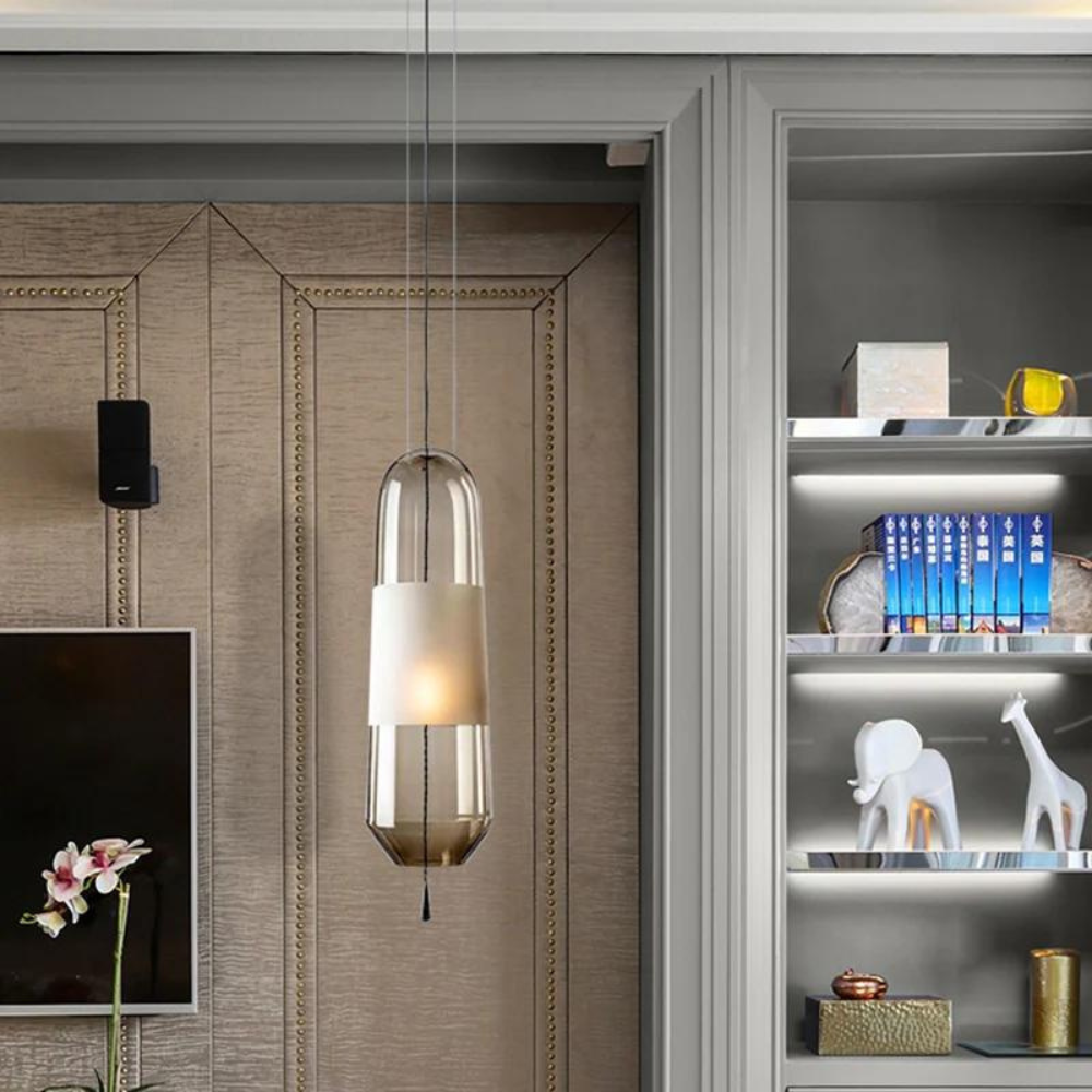 Nordisk cylinderformad glaspendel med LED för sovrum matsal och vardagsrum