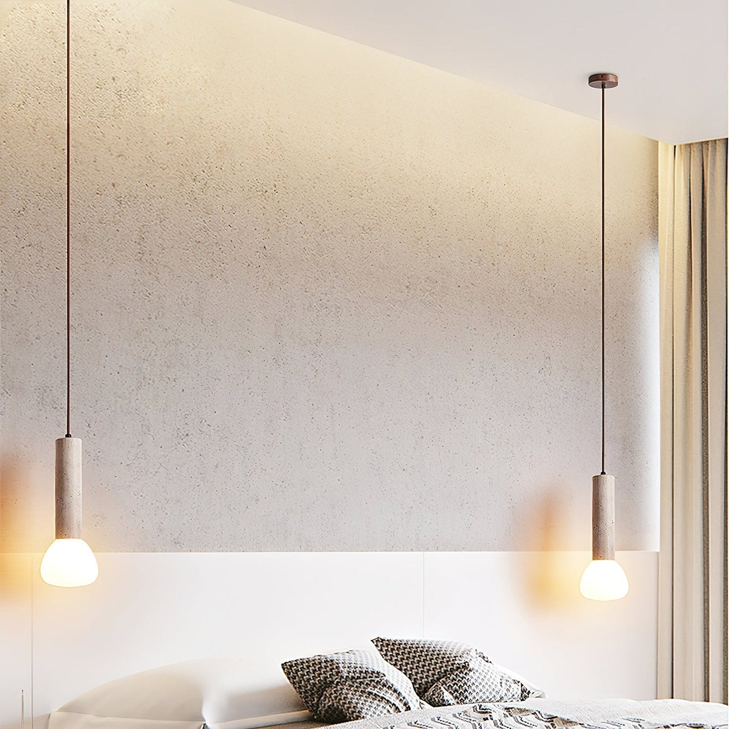 Modern LED pendellampa i sten minimalistisk design