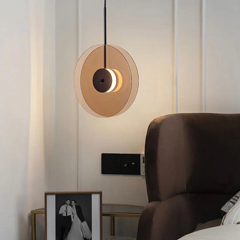 Postmodern glas och metall taklampa med LED och justerbar höjd för kök matsal vardagsrum