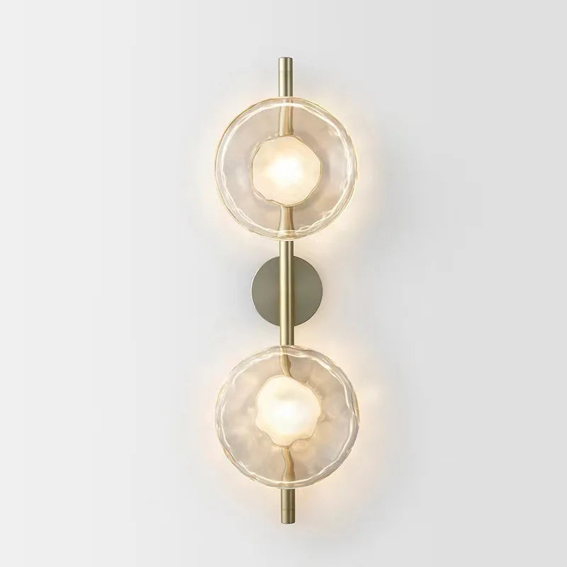 Modern glas vägglampa med metallstomme för vardagsrum sovrum hall hotell