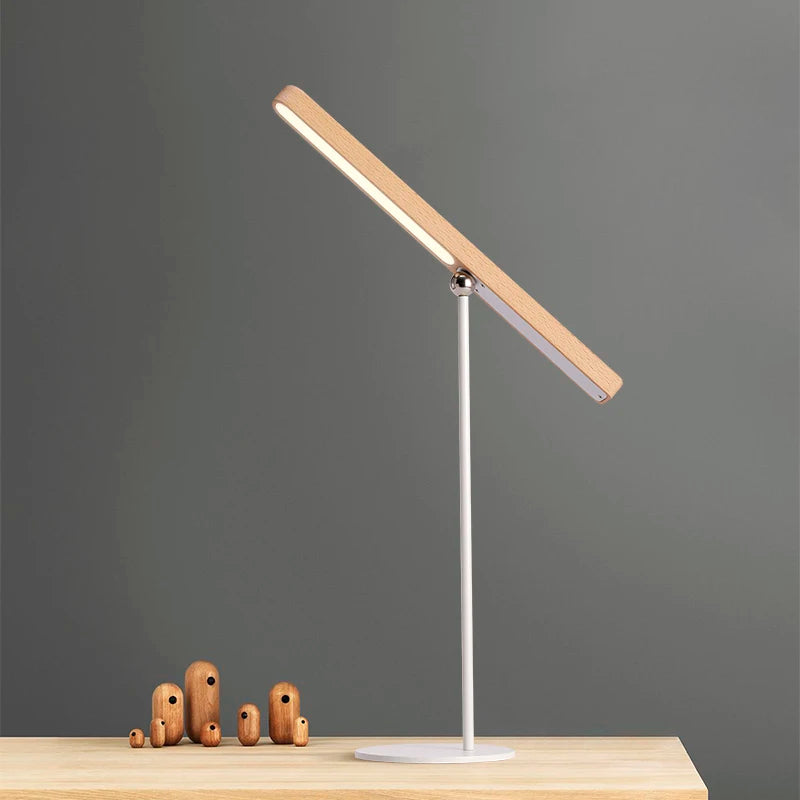 Orbiwood | 360° roterande magnetisk träbordslampa – modern LED-belysning för skrivbord