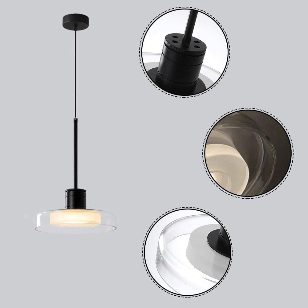 Nordisk modern LED taklampa med tre ljuskällor i järn och akryl för matsal vardagsrum kök