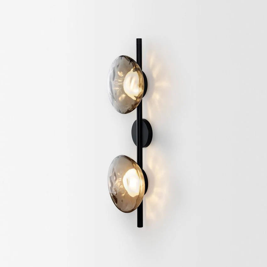 Modern glas vägglampa med metallstomme för vardagsrum sovrum hall hotell