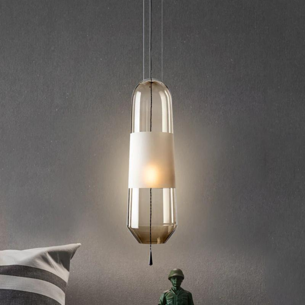 Nordisk cylinderformad glaspendel med LED för sovrum matsal och vardagsrum