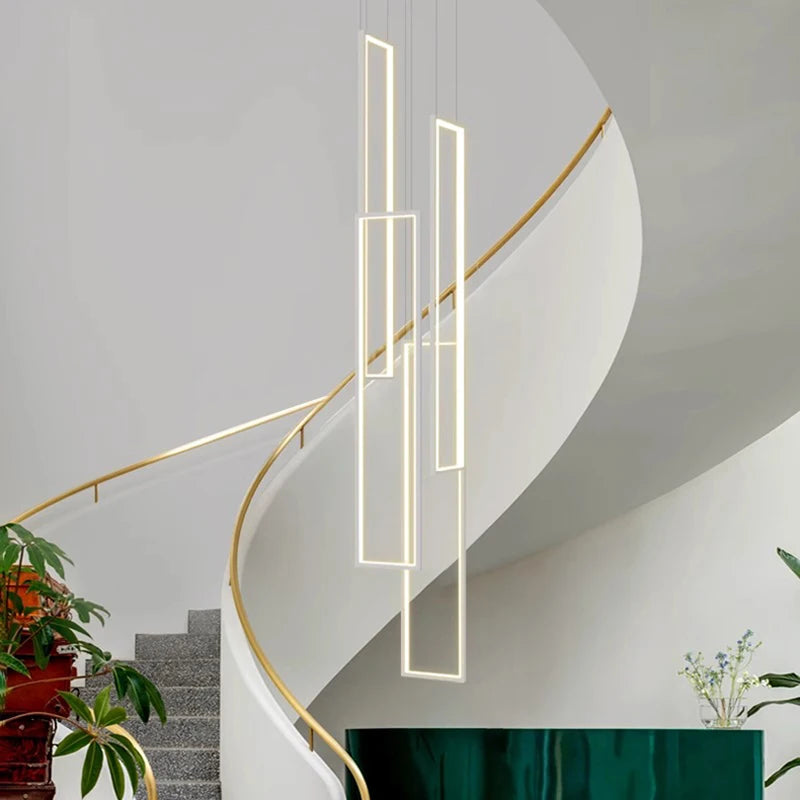 Pendellampa i modern geometrisk design för trapphus vardagsrum hall