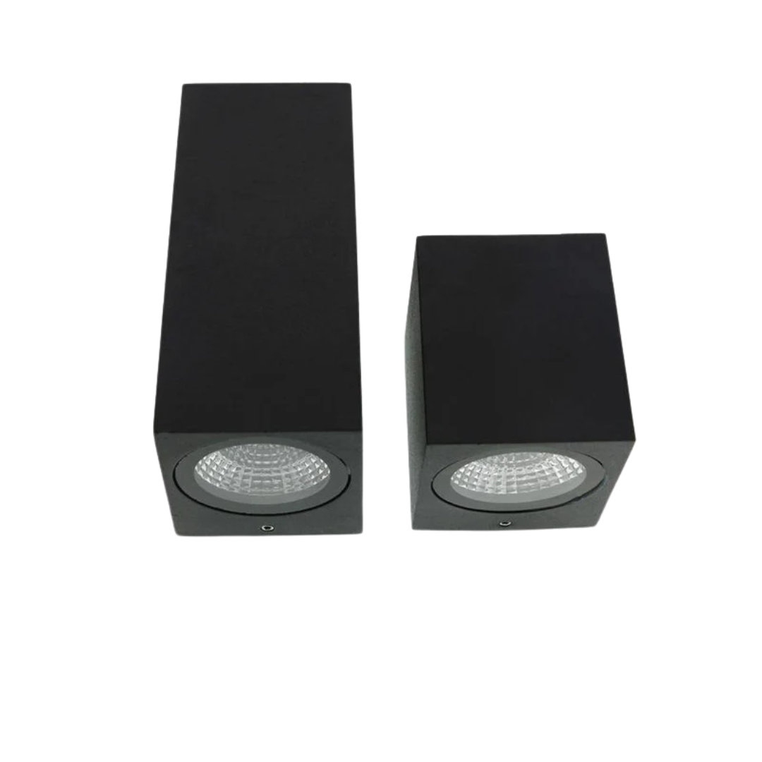 Modern vägglampa i aluminium med LED-ljus uppåt och nedåt IP65