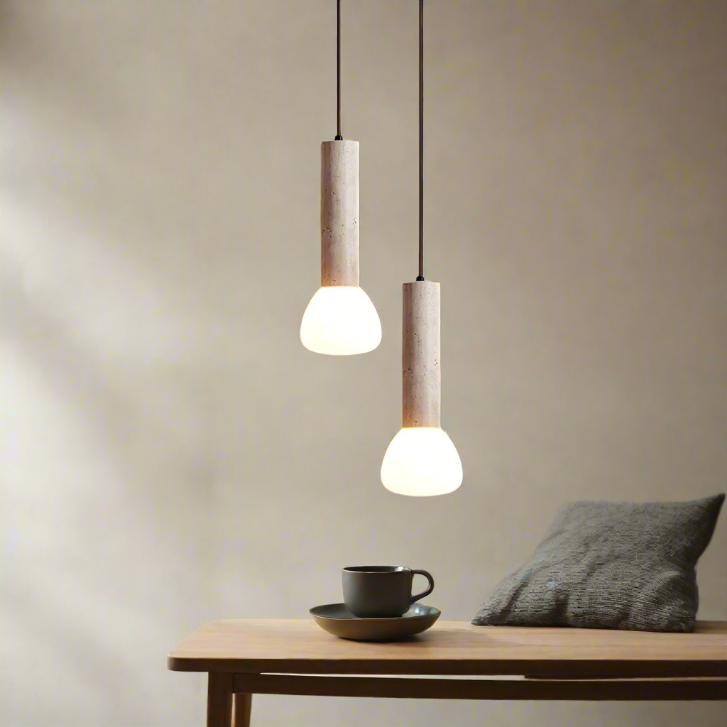 Modern LED pendellampa i sten minimalistisk design
