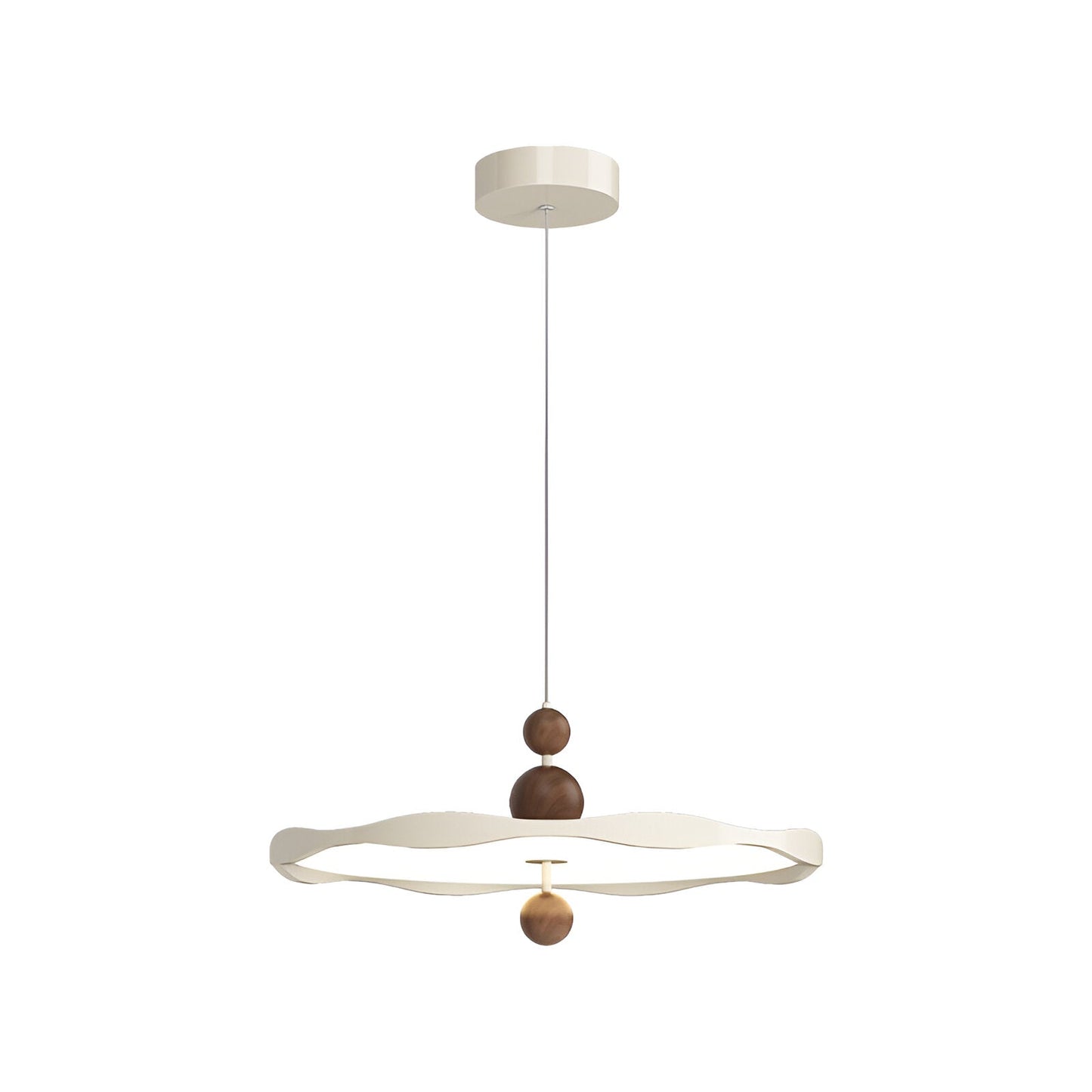 Fransk inspirerad aluminium taklampa med valnötsdetaljer