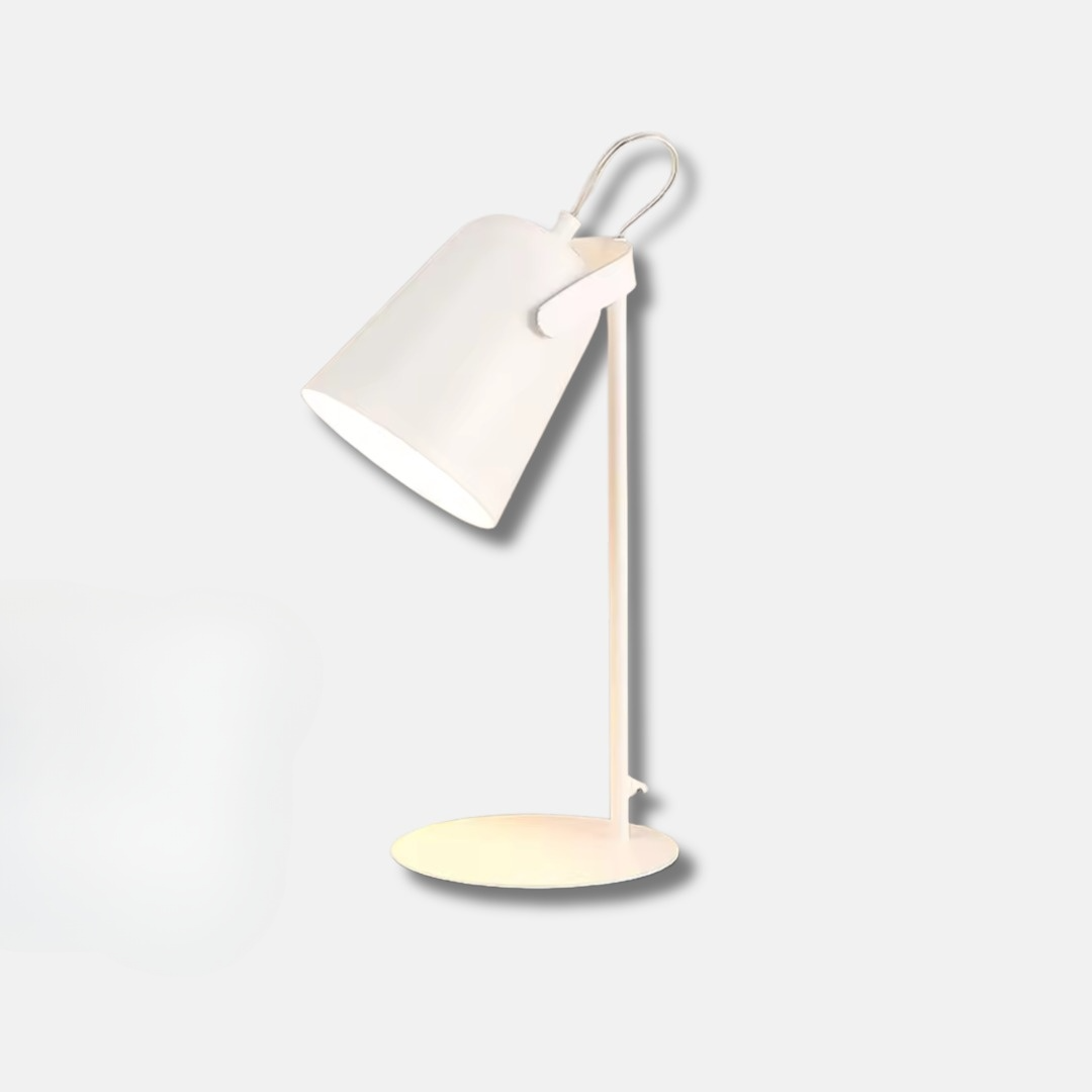 Färgglad bordslampa med justerbar skärm och modern design