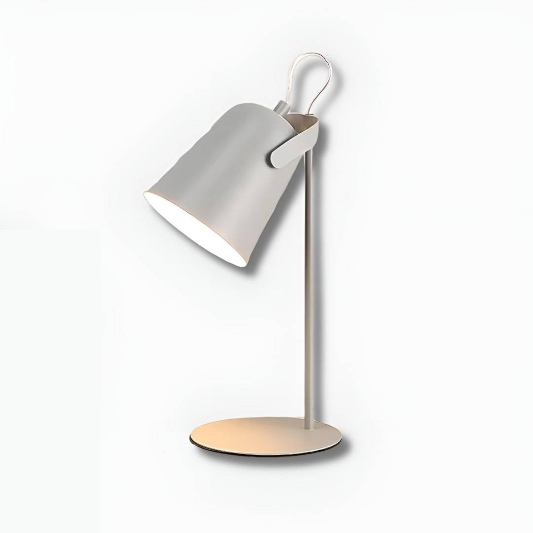 Färgglad bordslampa med justerbar skärm och modern design