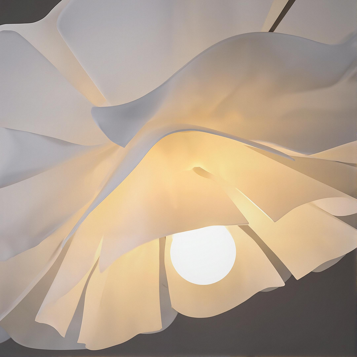 Romantisk taklampa med vit blomdesign för sovrum matsal vardagsrum