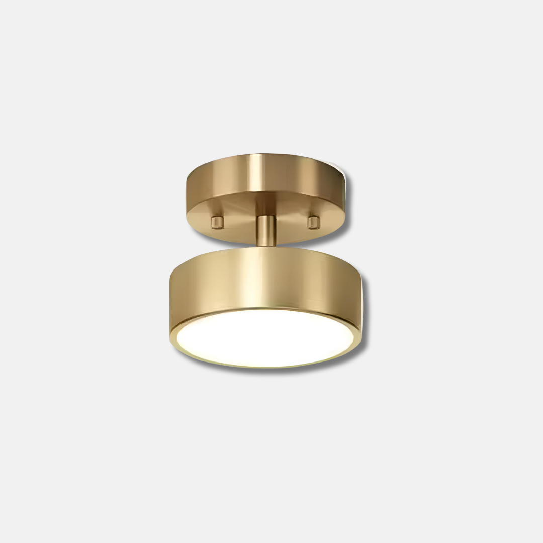 Minimalistisk LED taklampa i guld med justerbart lamphuvud för hall, korridor och små utrymmen