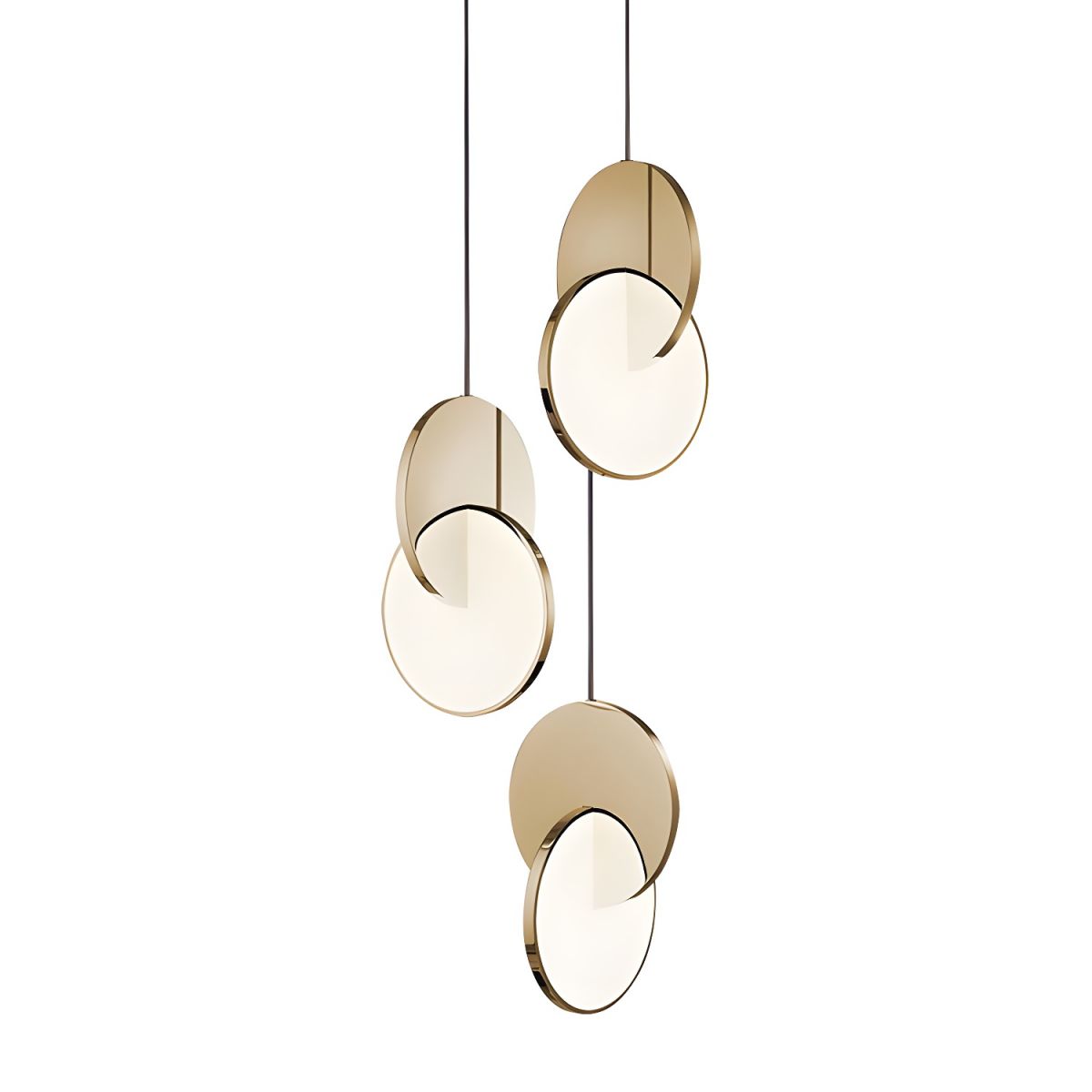 Nordisk LED pendellampa i dubbel rund design för matsal vardagsrum kök och hall
