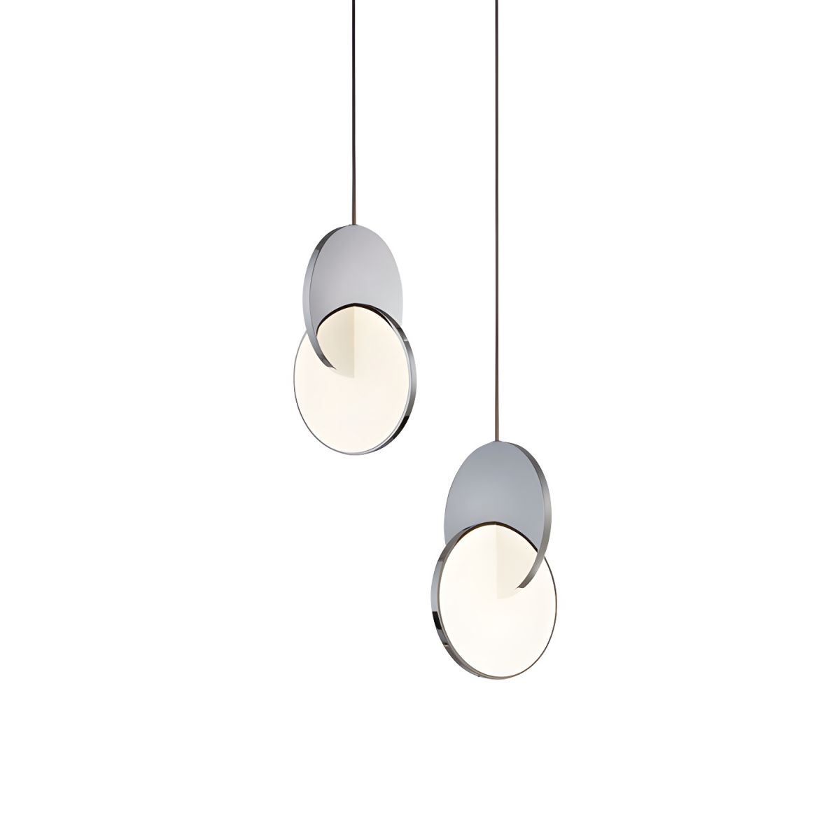 Nordisk LED pendellampa i dubbel rund design för matsal vardagsrum kök och hall