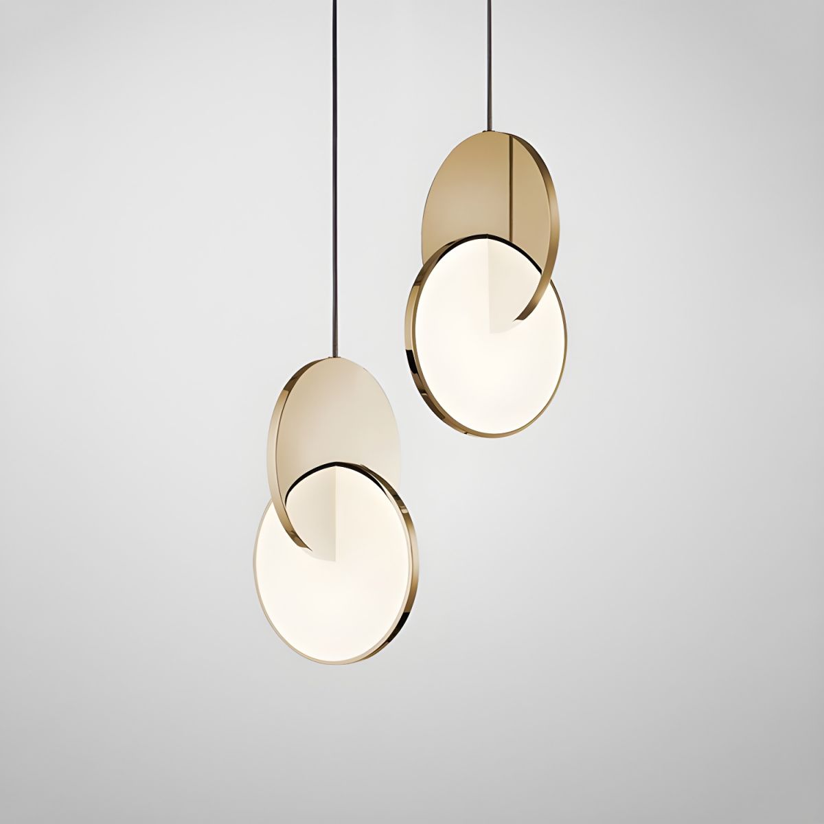 Nordisk LED pendellampa i dubbel rund design för matsal vardagsrum kök och hall
