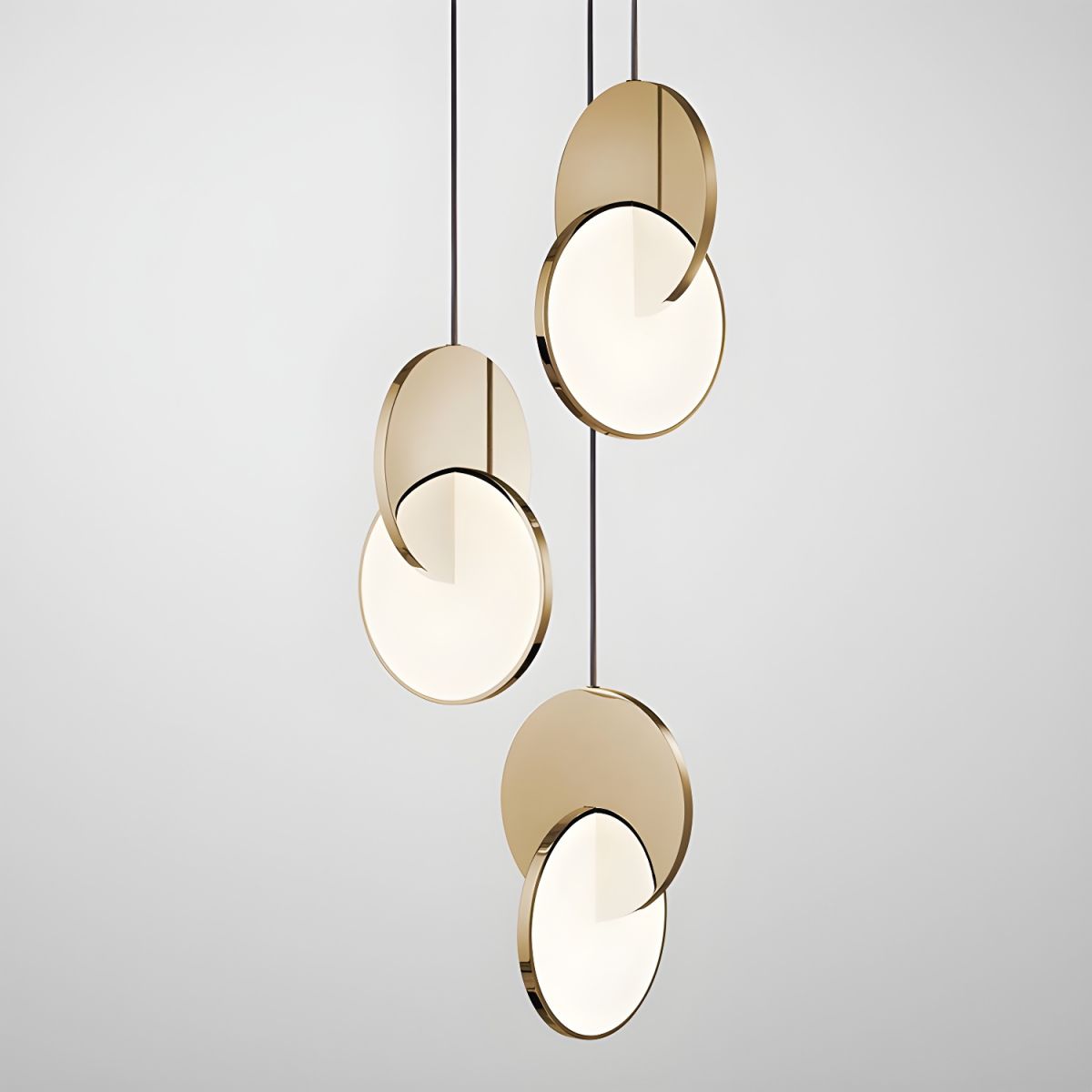 Nordisk LED pendellampa i dubbel rund design för matsal vardagsrum kök och hall