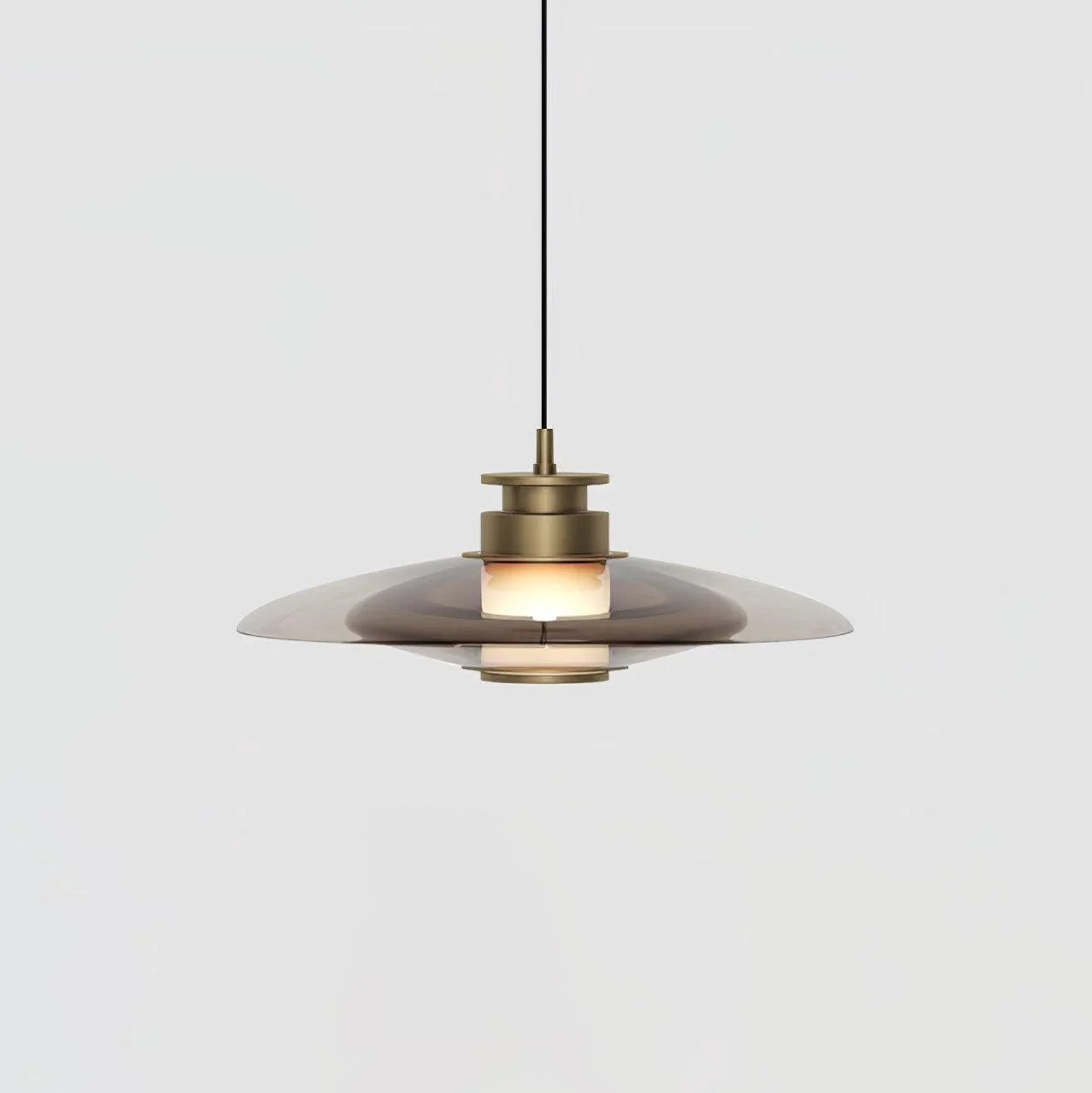 Modern rund LED pendellampa i glas och aluminium för kök matsal och sovrum
