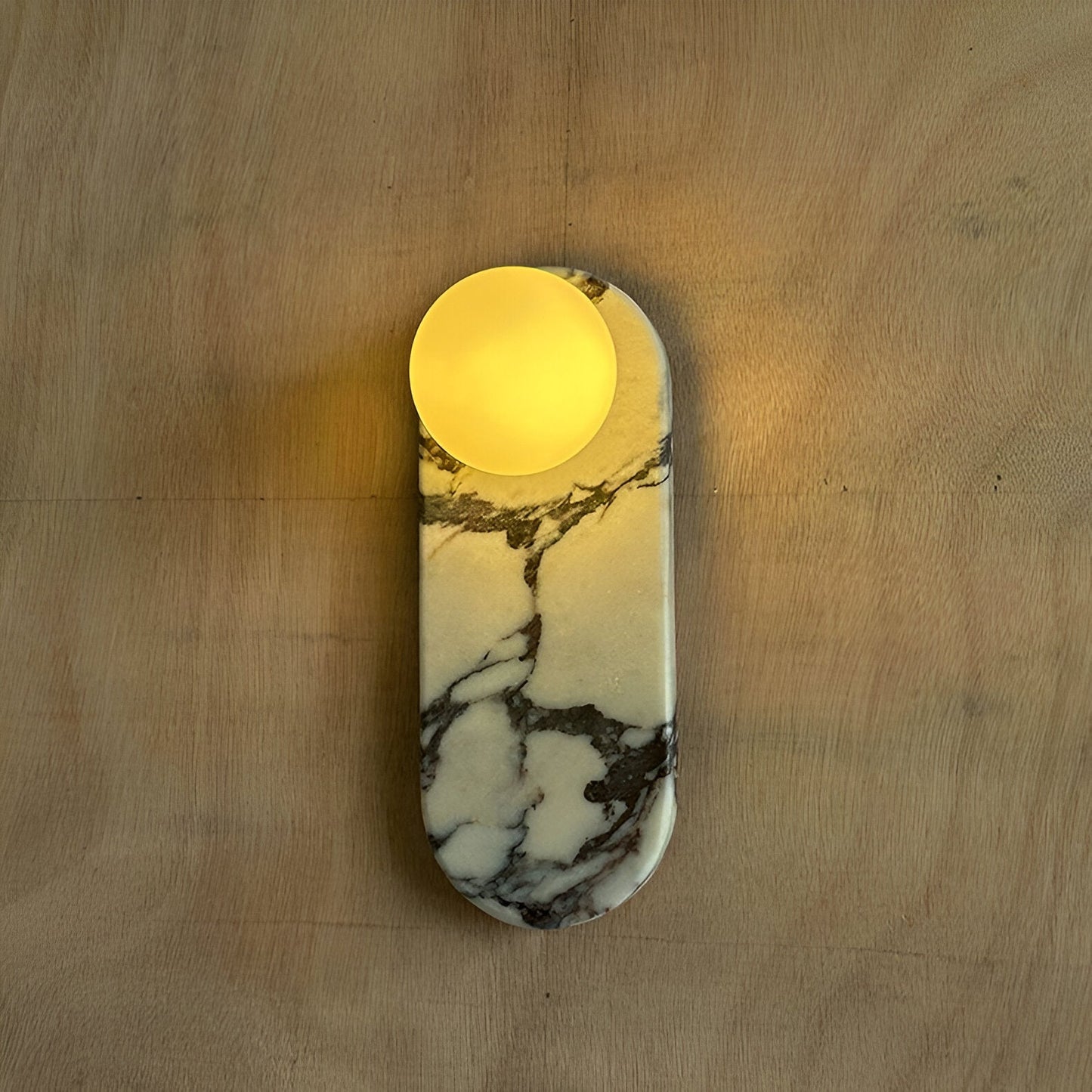 Modern vägglampa i marmor med runda glaskupor för vardagsrum sovrum hall