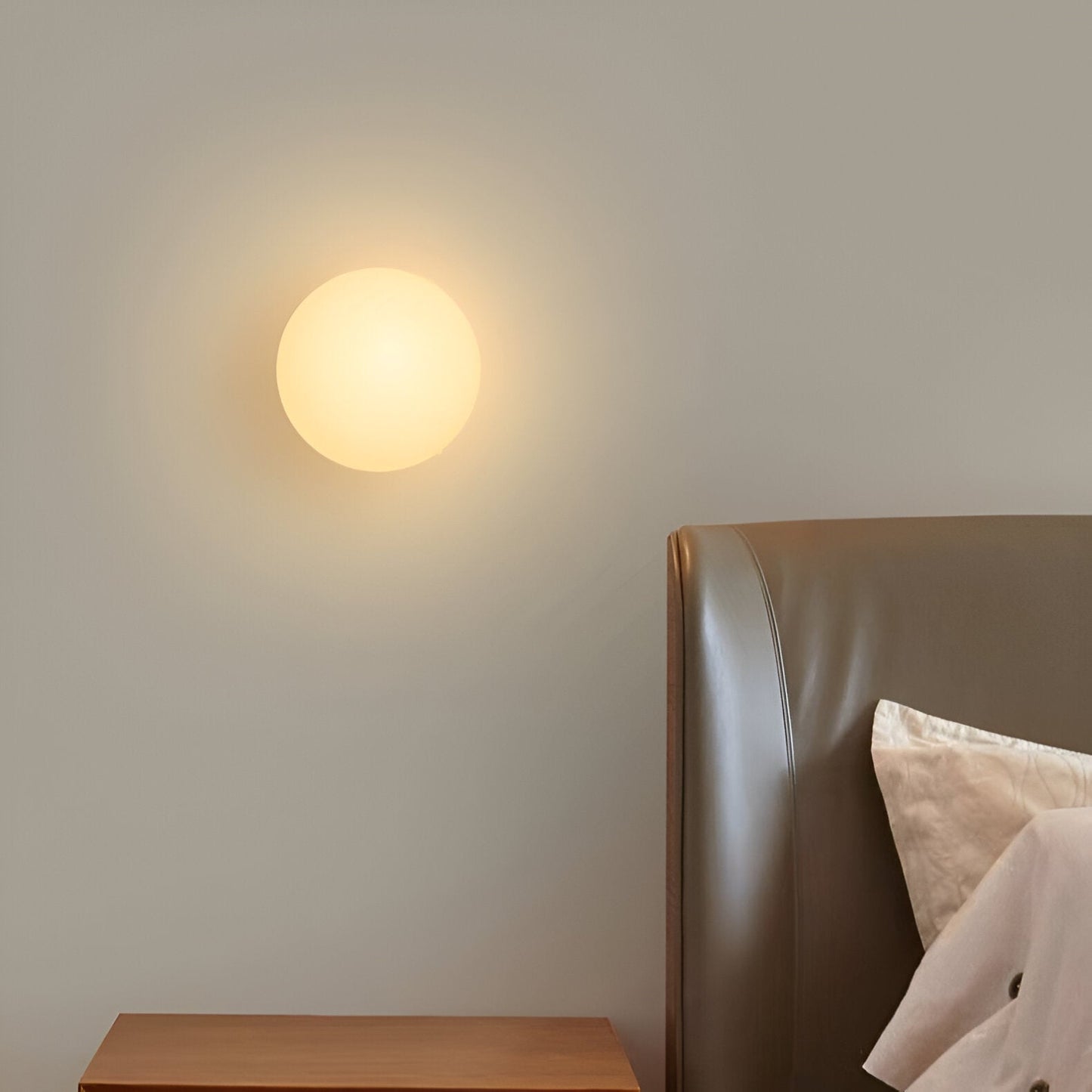 Minimalistisk glas vägglampa i sfärisk design för sovrum hall vardagsrum