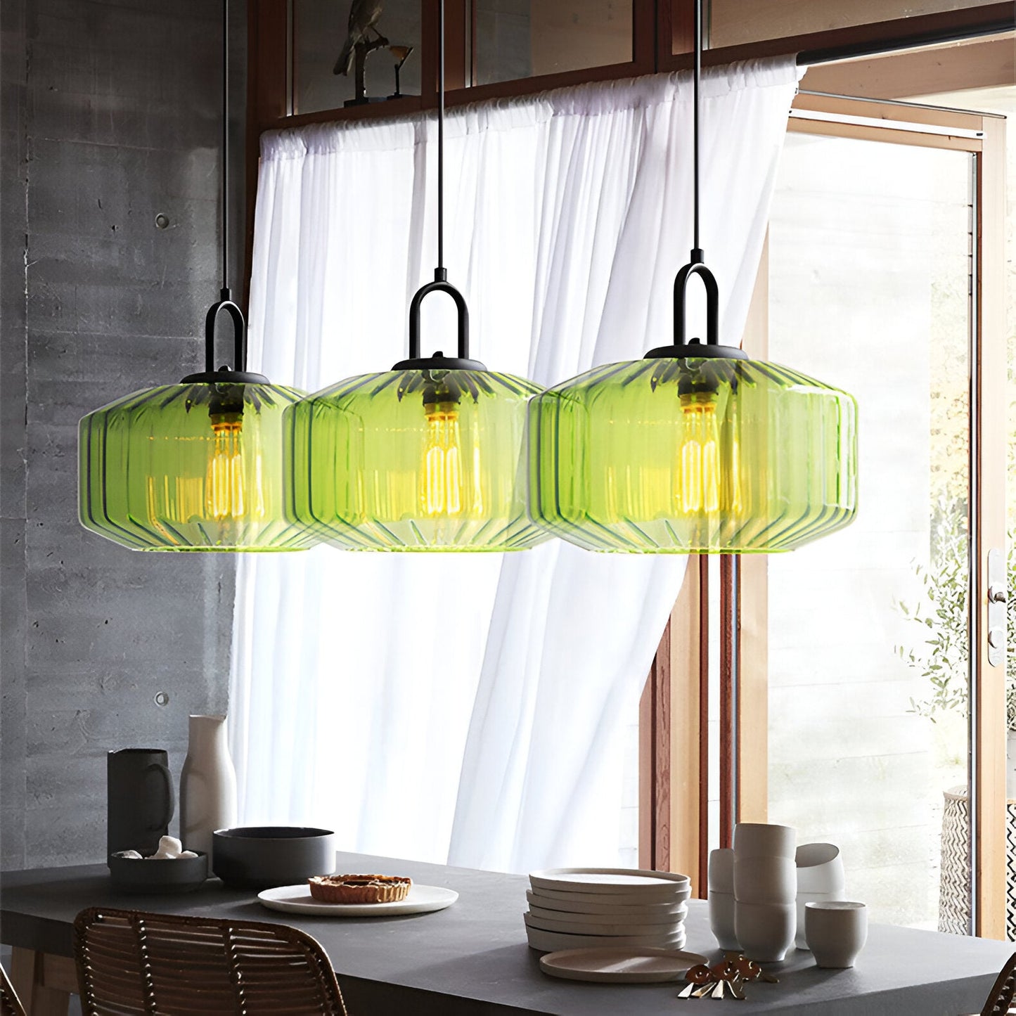 Retro glas pendellampa i nordisk design för sovrum vardagsrum matsal