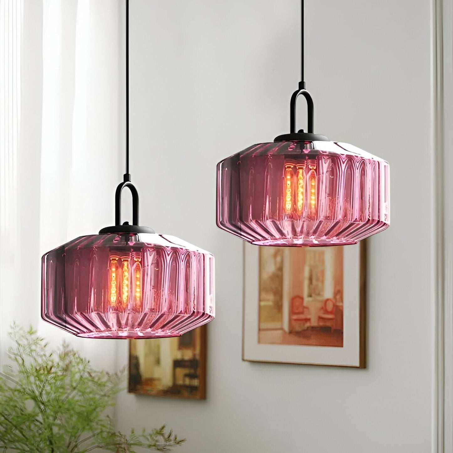 Retro glas pendellampa i nordisk design för sovrum vardagsrum matsal