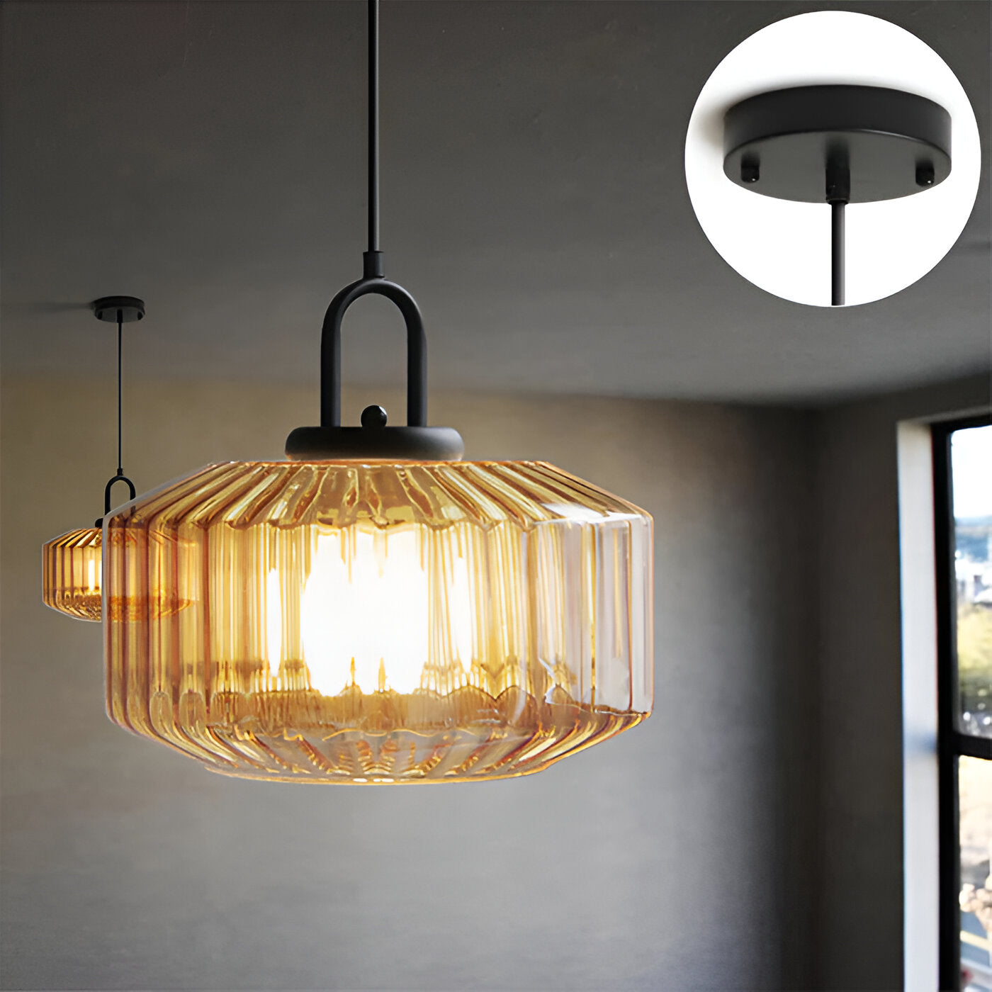 Retro glas pendellampa i nordisk design för sovrum vardagsrum matsal