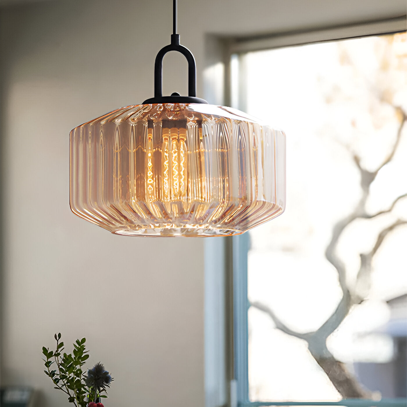 Retro glas pendellampa i nordisk design för sovrum vardagsrum matsal