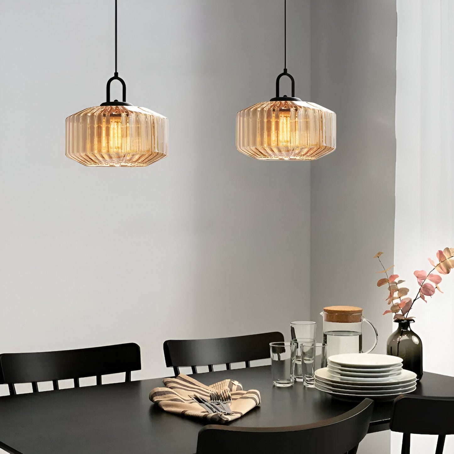 Retro glas pendellampa i nordisk design för sovrum vardagsrum matsal