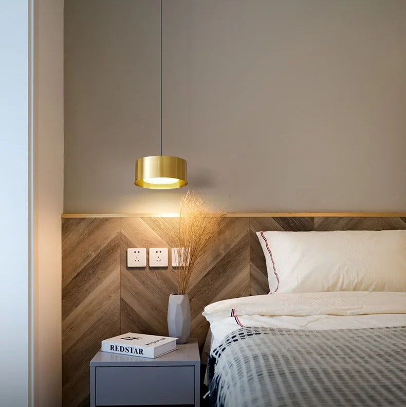 Modern rund akryl taklampa med aluminiumram och LED för sovrum kök matsal