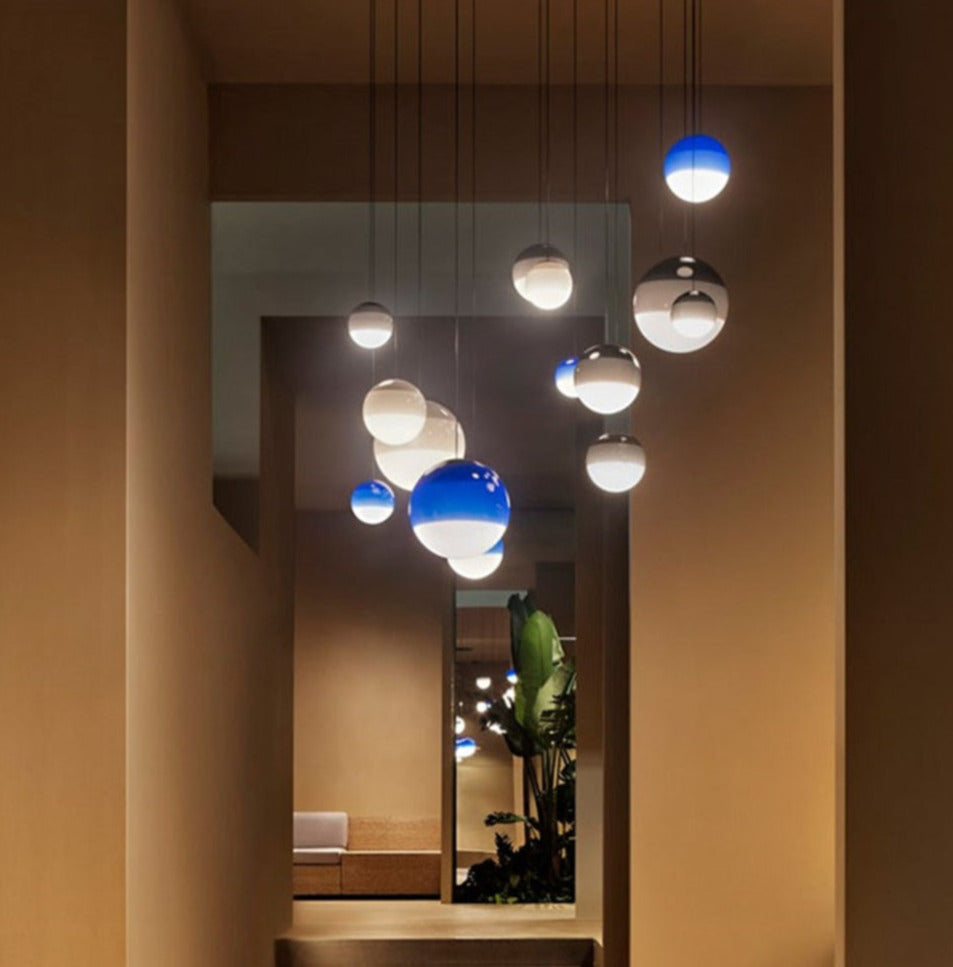 Modern färgglad glasboll pendellampa för matsal, vardagsrum och hotell
