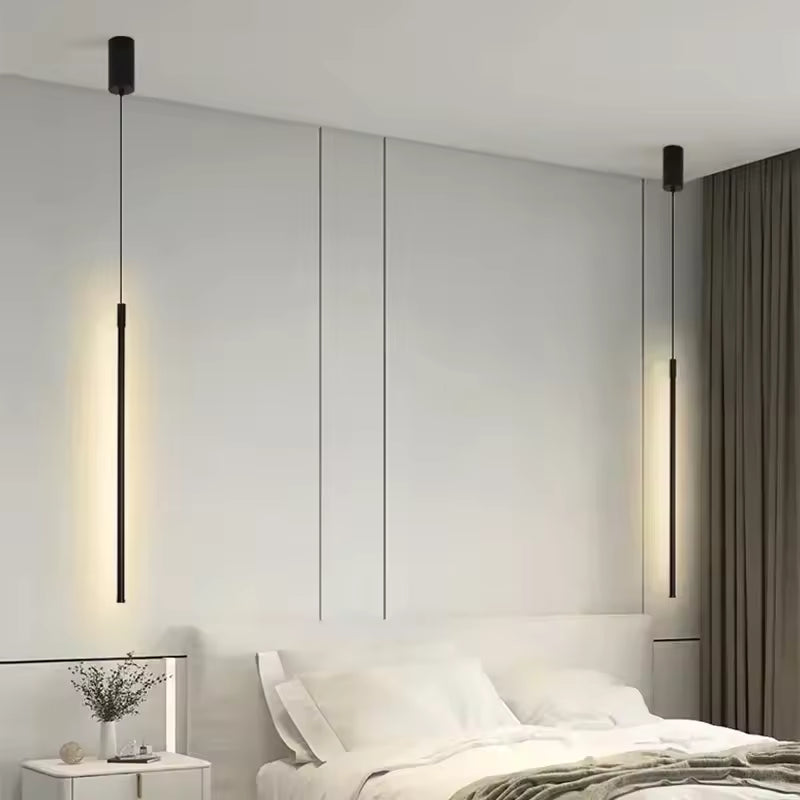 Linéapendant | Modern lång LED hänglampa för matsal och sovrum med stilren design