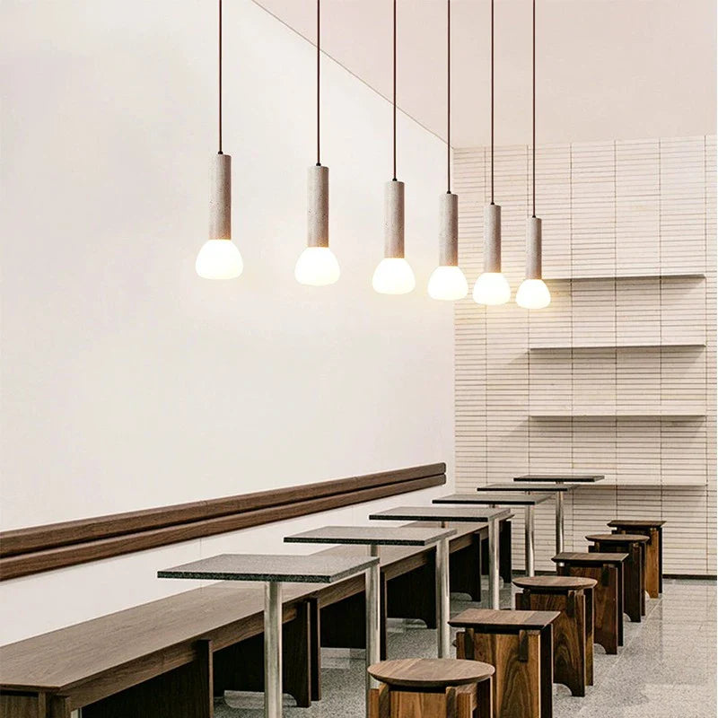 Modern LED pendellampa i sten minimalistisk design
