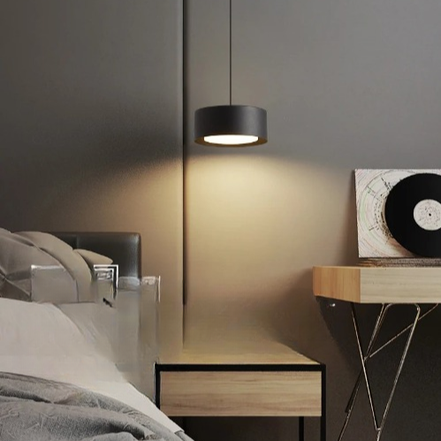Modern rund akryl taklampa med aluminiumram och LED för sovrum kök matsal
