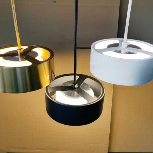 Modern rund akryl taklampa med aluminiumram och LED för sovrum kök matsal