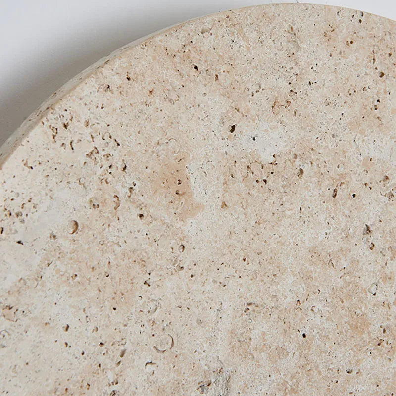 Rund vägglampa i natursten med varm LED-belysning för sovrum och vardagsrum