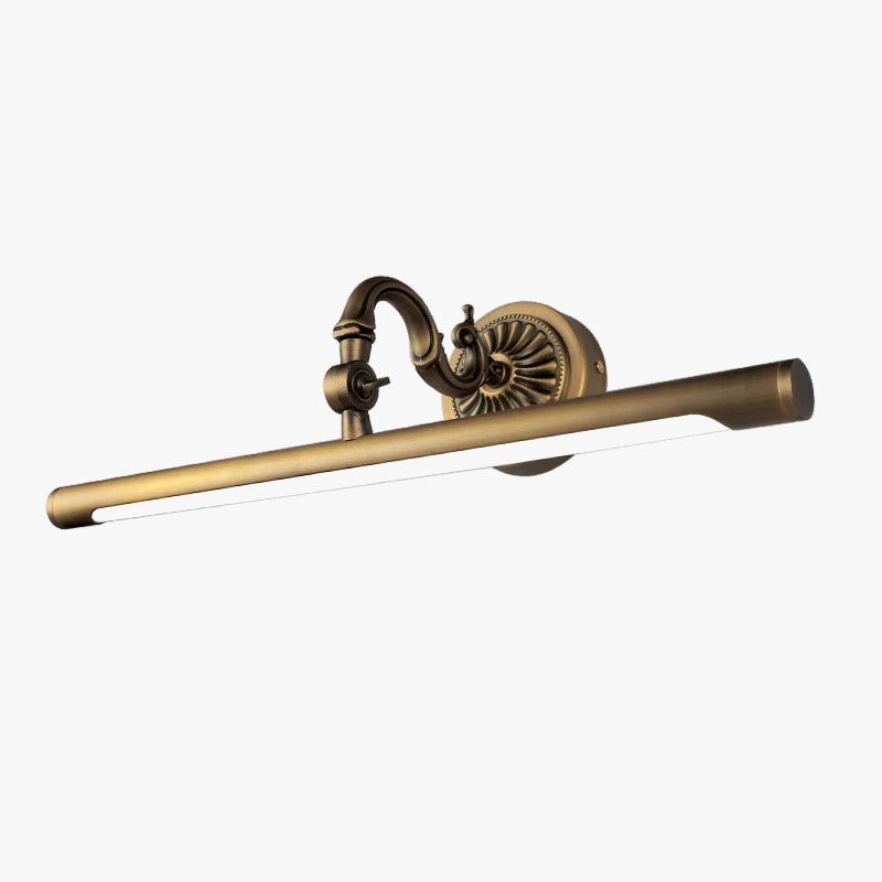 Vägglampa i vintagekoppar med LED-belysning för badrum och spegel