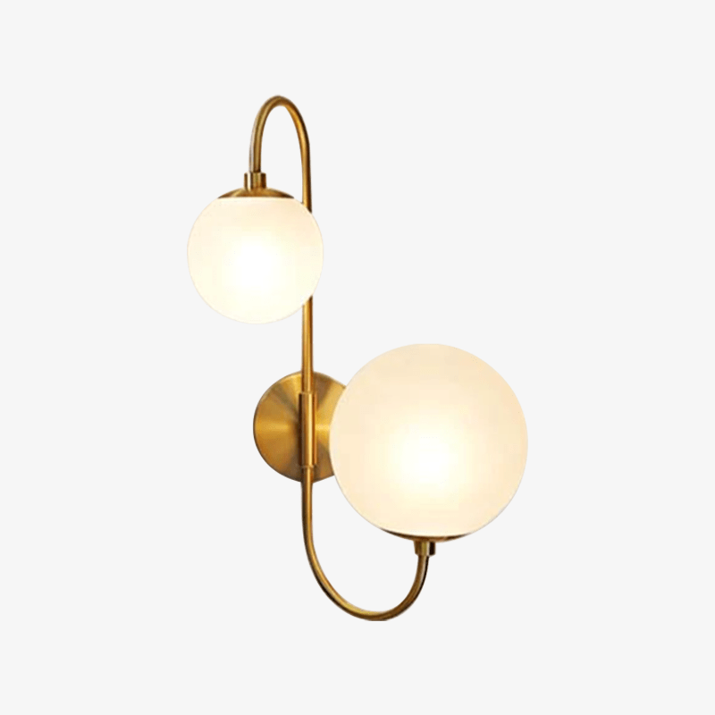 Vägglampa i metall och frostat glas med dubbel ljuskälla