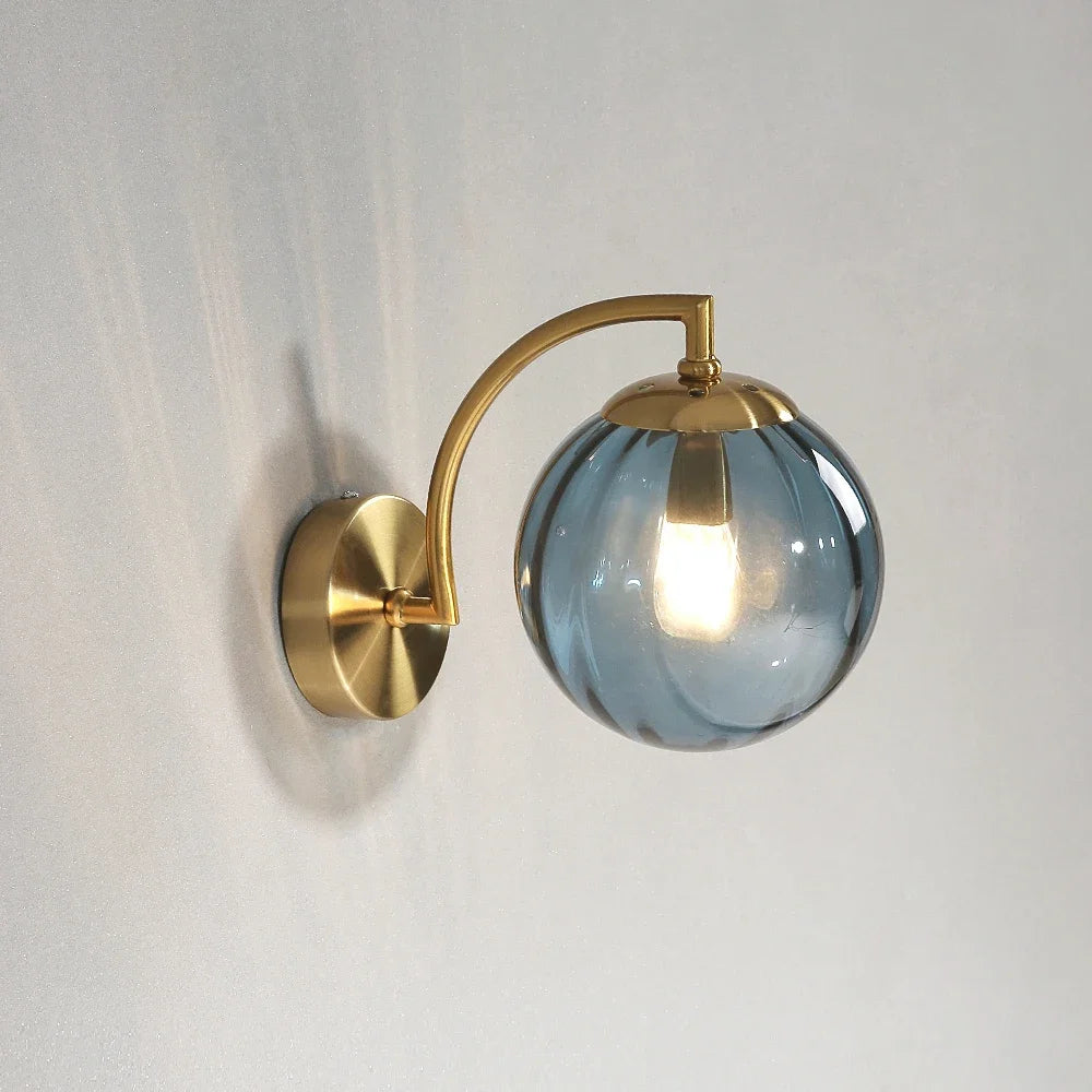 Modern vägglampa i glas och metall med LED för sovrum vardagsrum matsal