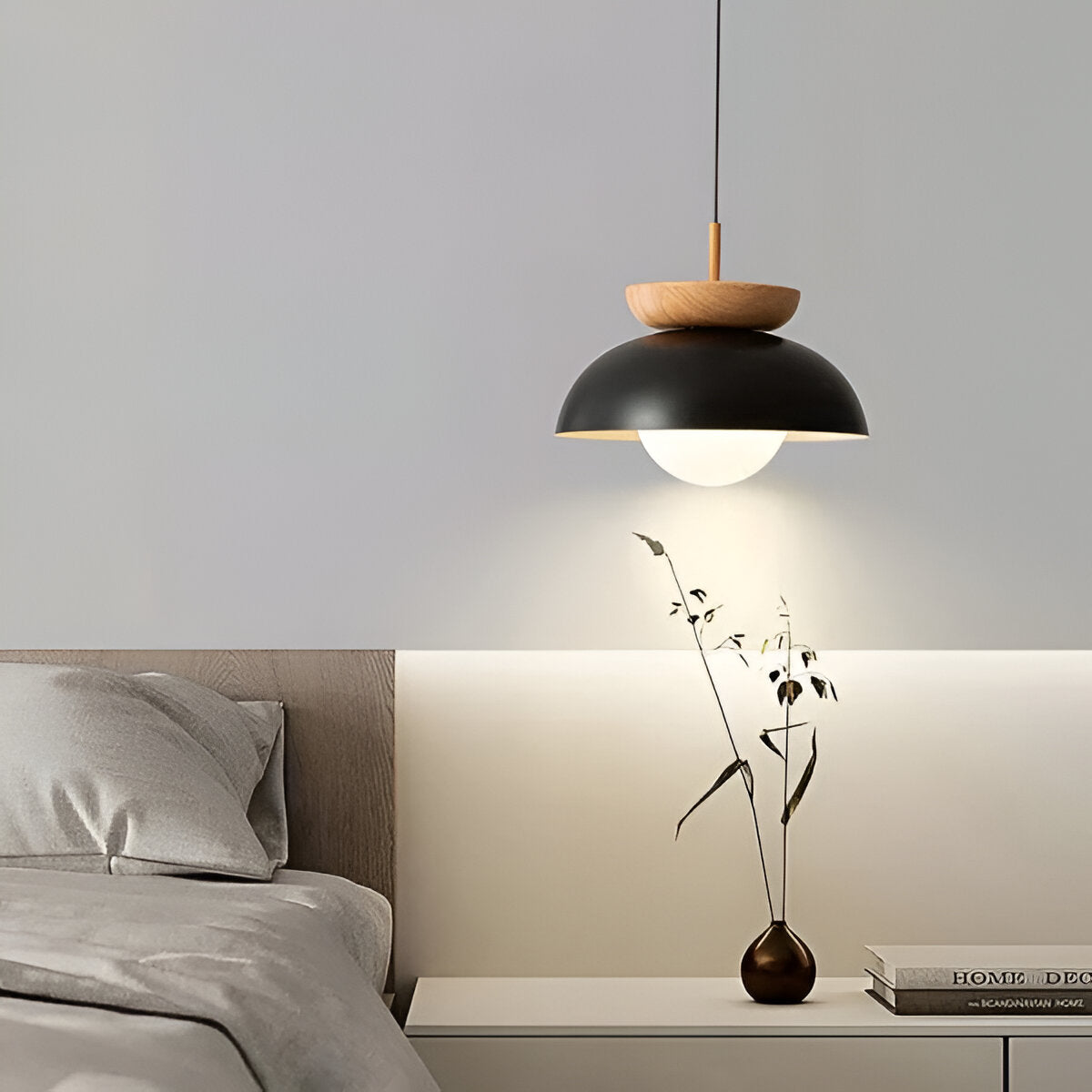 Nordisk minimalistisk pendellampa i glas och järn för kök vardagsrum och sovrum