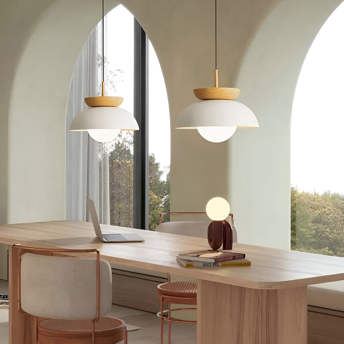 Nordisk minimalistisk pendellampa i glas och järn för kök vardagsrum och sovrum