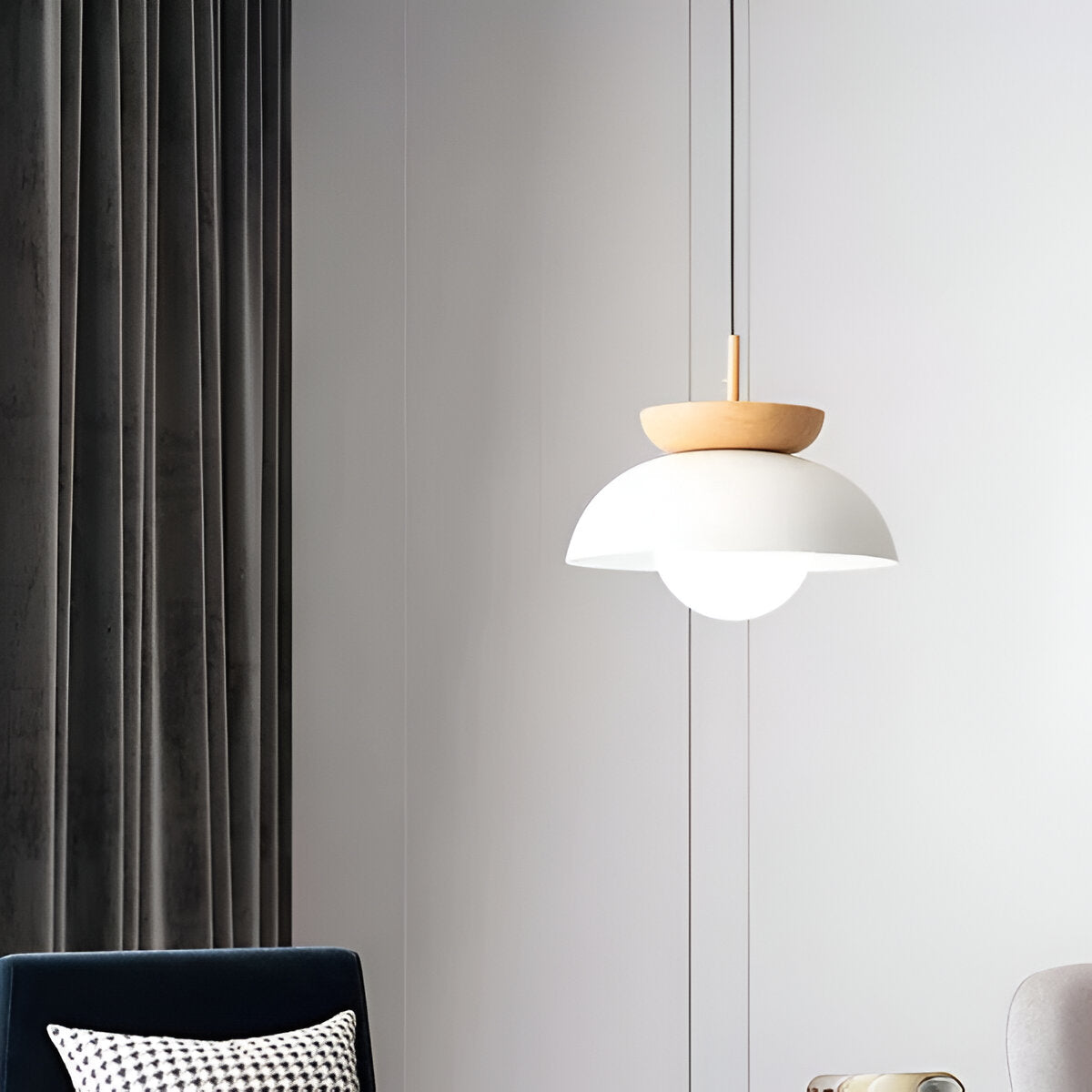 Nordisk minimalistisk pendellampa i glas och järn för kök vardagsrum och sovrum